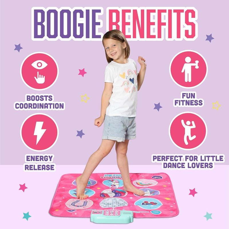 Klevly Unicorn Dance Mat for Kids Ages 6+ | Plays 5 Levels & 5 Songs | Unicorn Gifts for 6 Year Old Girl | Toys for Girls | Gifts for Girls - Image 2